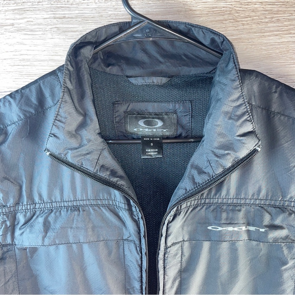 Vintage Oakley Black Windbreaker Field Jacket Mens Small Lined Utility Pockets - Picture 6 of 10